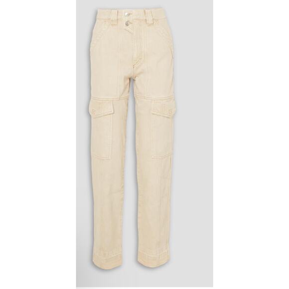Isabel Marant Étoile Beige High-Rise Utility Cargo Pants RawHem Women FR 38 US 6 - Picture 6 of 16
